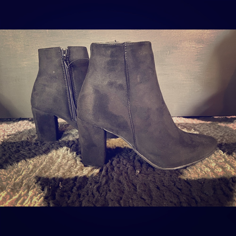 Black high heel booties